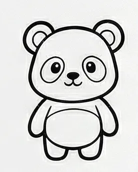 a drawing of a teddy bear with a black outline.webp
